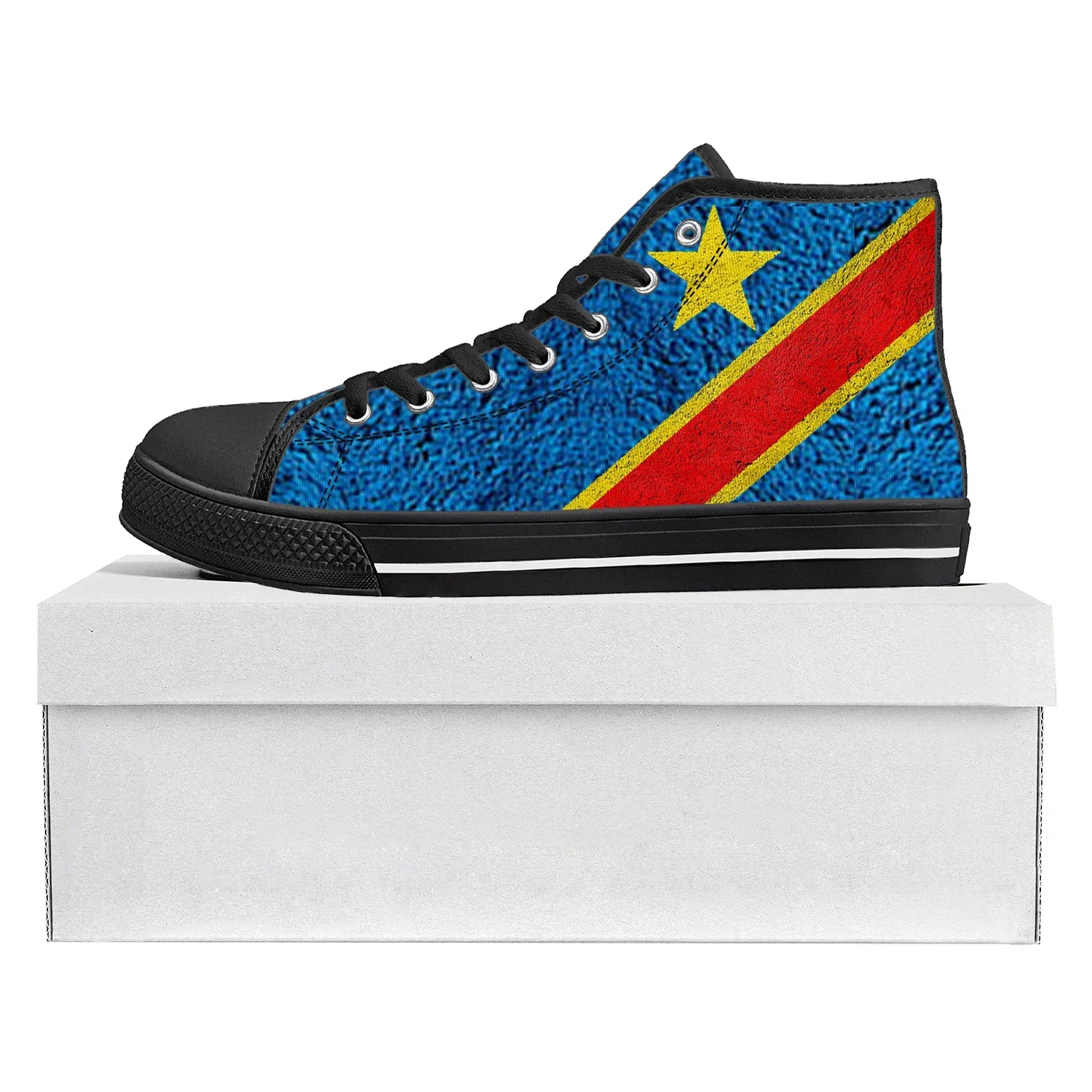 Democratic Republic of the Congo Flag High Top High Quality Sneakers Mens Womens Teenager Canvas Sneaker Couple Shoe Custom Shoe