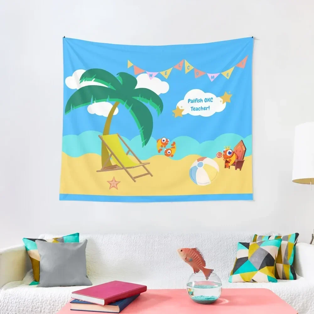 

Portable/Travel Friendly Palfish Beach Classroom Background Tapestry Japanese Room Decor Wall Mural Tapestry