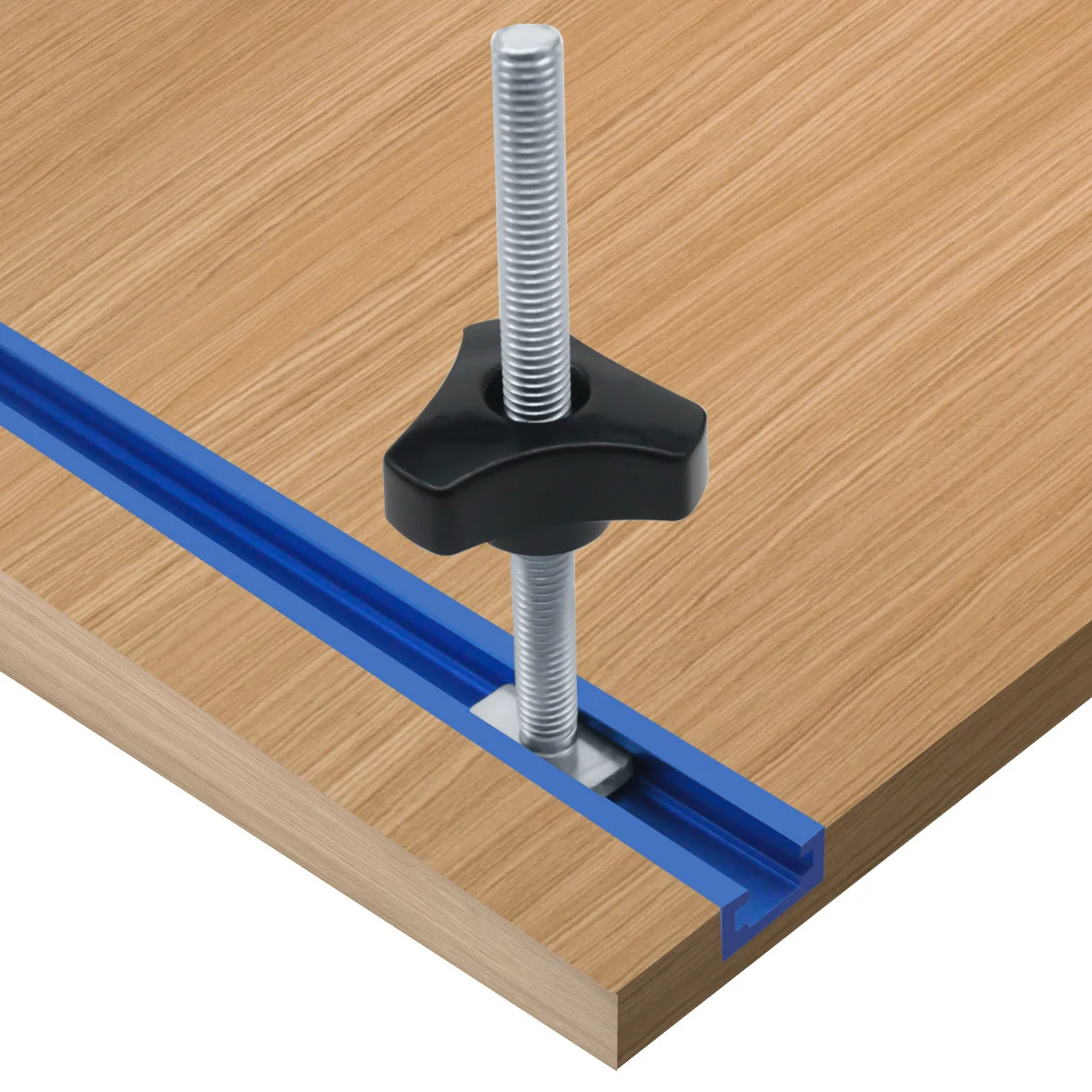 Universal T Track for Woodworking, Double-Cut Profile T Track and T Bolt Knob, Miter Track Sliding Nut T-Slider T Slot