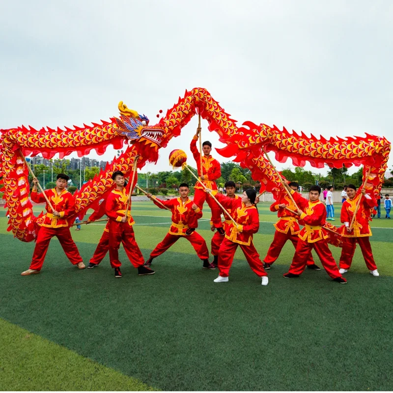 Dragon and lion dance costumes and props, complete set of lighting, head performance props, silk