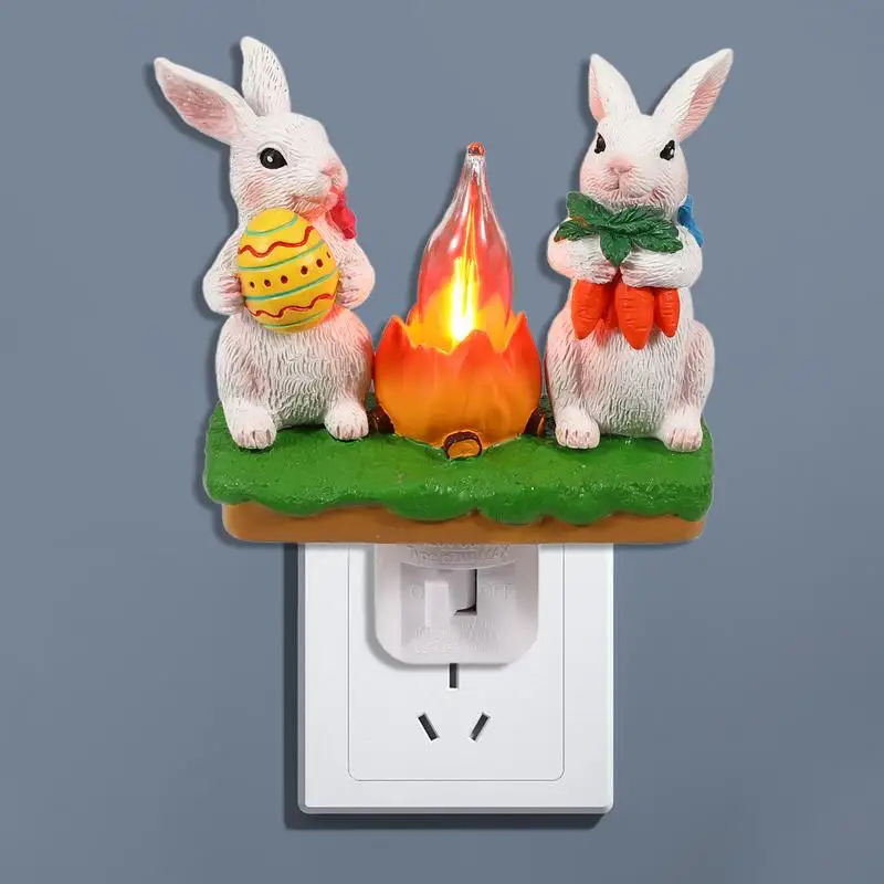 กระต่าย Bonfire Night Light LED Bunny Light โคมไฟตกแต่งไฟโคมไฟข้างเตียง Easter Bunny Campfire ไฟตกแต่งวันหยุด