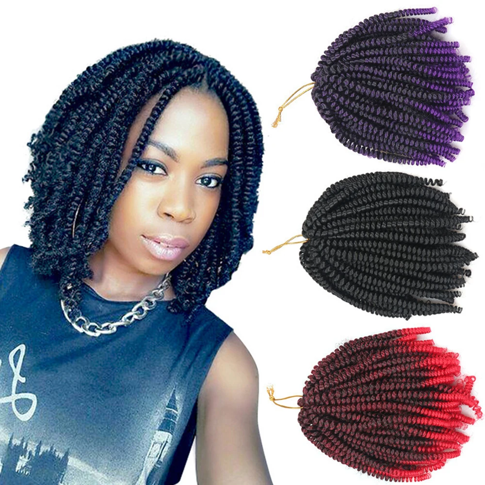 

30PCS 8INCH Synthetic Bob Spring Twist Crochet Braids Bomb Passion Twists Braiding Hair For Women