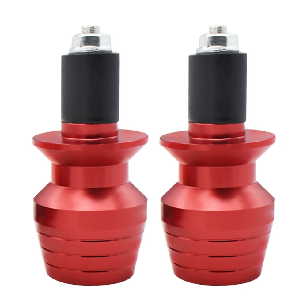

2 Pcs Motorcycle Handlebar Plug Anti Vibration Silder Aluminum Grip Vehicle Balancing Terminal Round for Red
