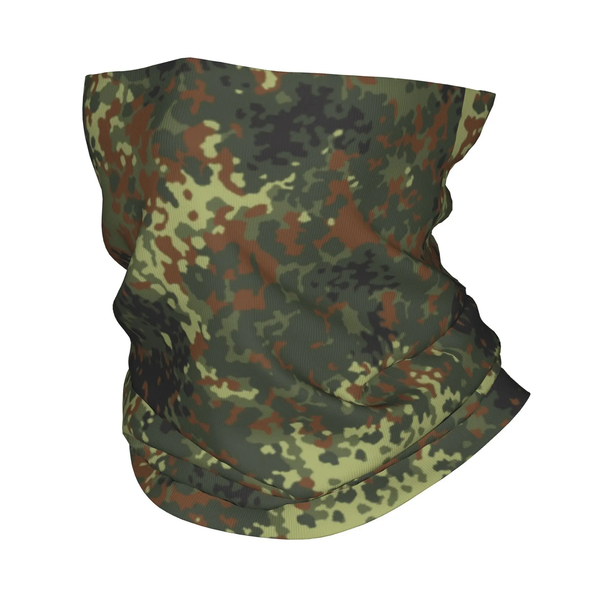 Custom Flecktarn Camo Bandana Winter Neck Warmer Windproof Wrap Face Scarf for Ski Military Army Camouflage Gaiter Headband