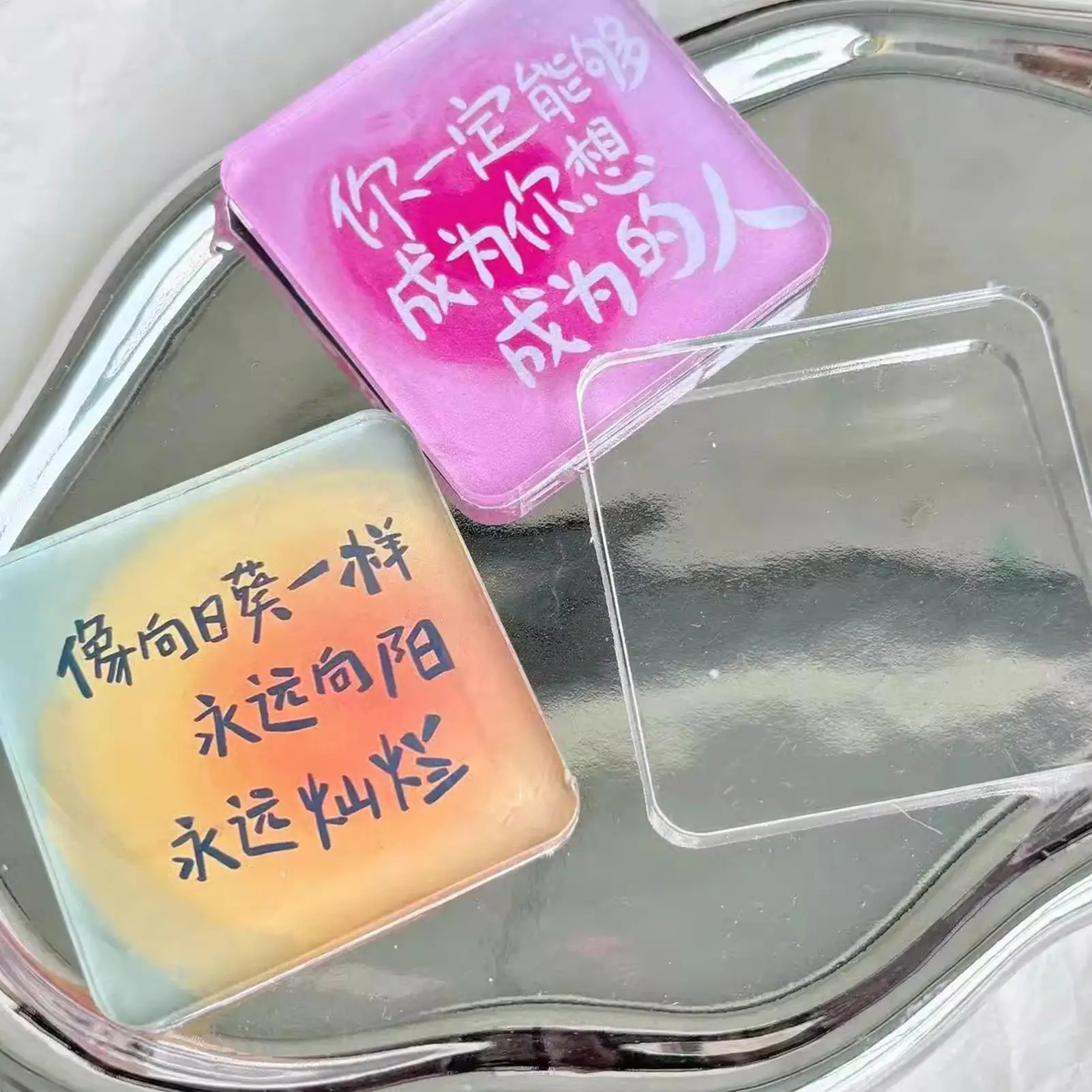 10 Piece Adhesive Acrylic Square Magnet Making Kit  Clear Refrigerator Magnet Design Set for Kitchen Cabinet Classroom
