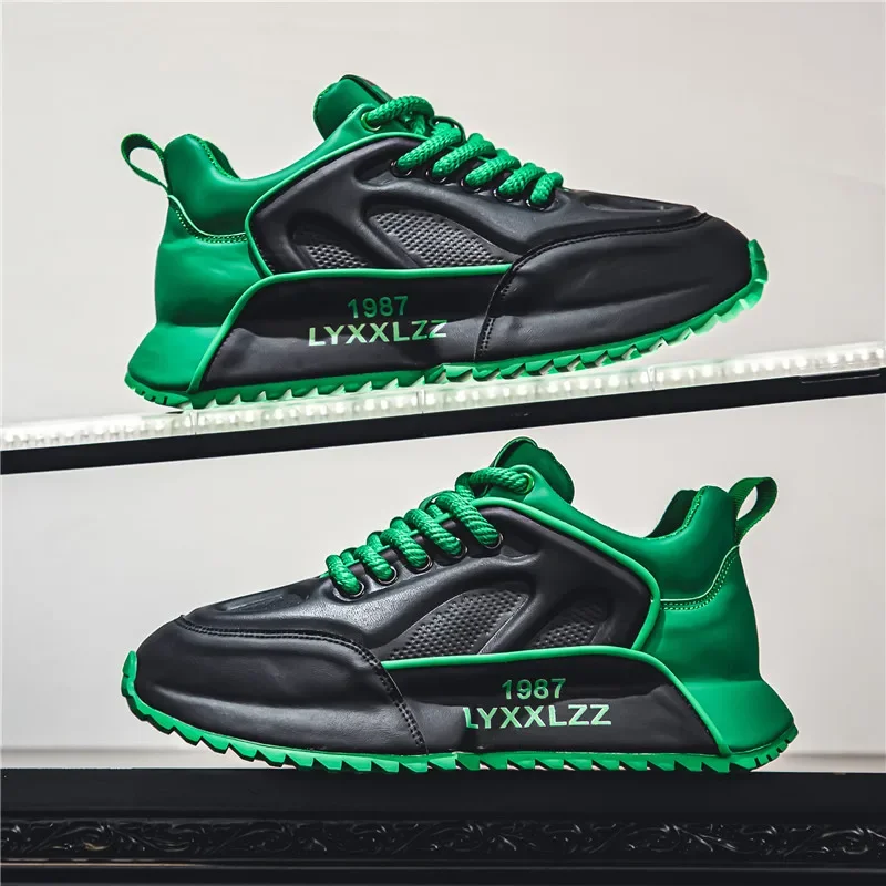 

New Men Shoes Thick-soled Casual Sneakers All Season Leather Waterproof Wear-resistant Men's Sports Shoes Popular Running Shoes