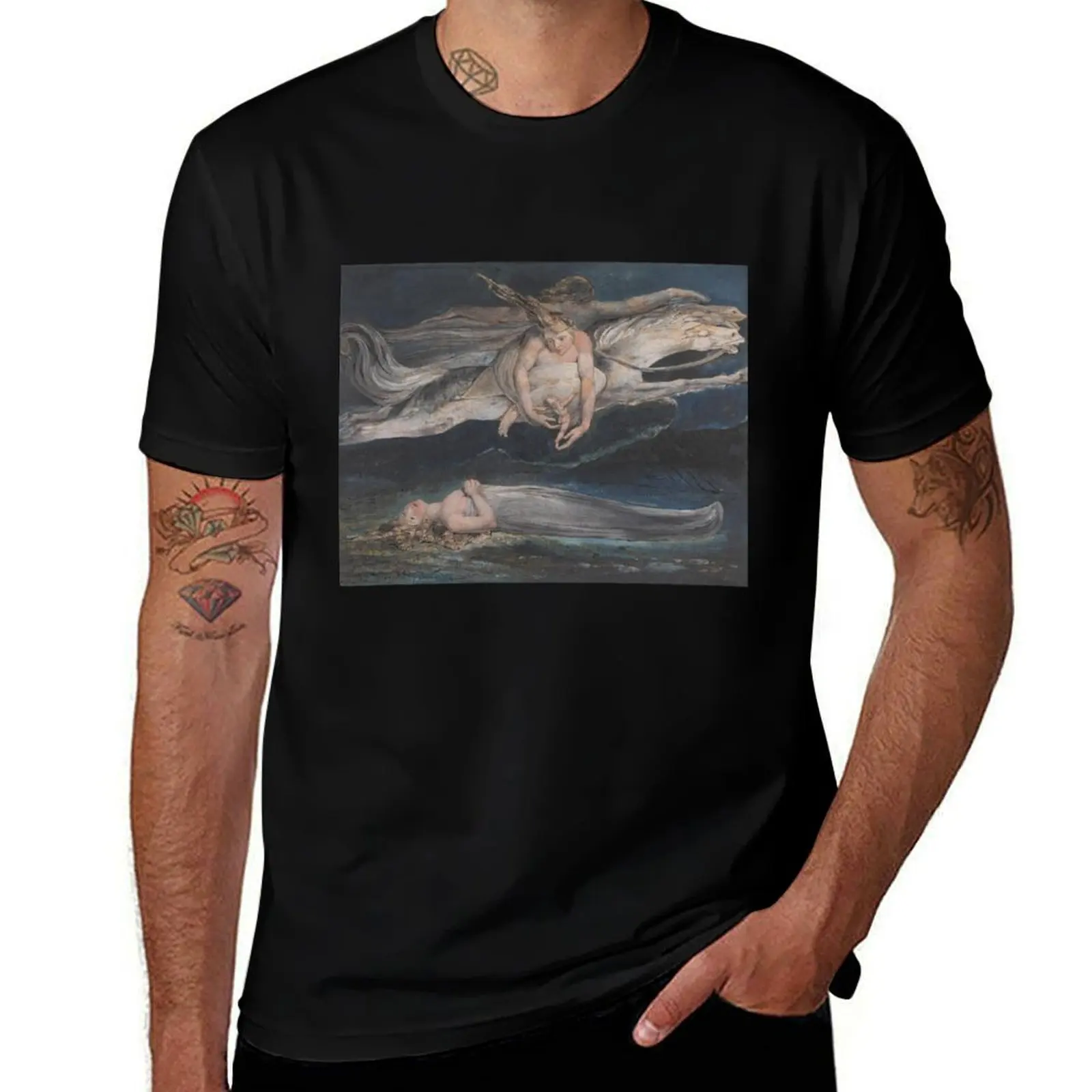 HD Pity by William Blake HIGH DEFINITION - Original colors T-Shirt Big Size Short Sleeve Tee for Men