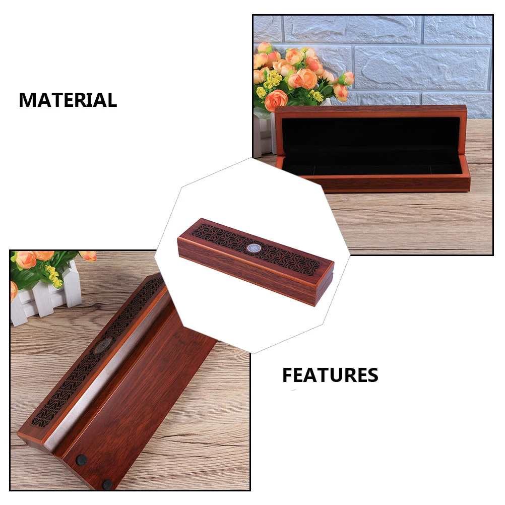 

2pcs Solid Wood Necklace Box Dark Plain Storage Case for Jewelry Watches Gifts Birthday Anniversary Smooth Anti Scratch Retro