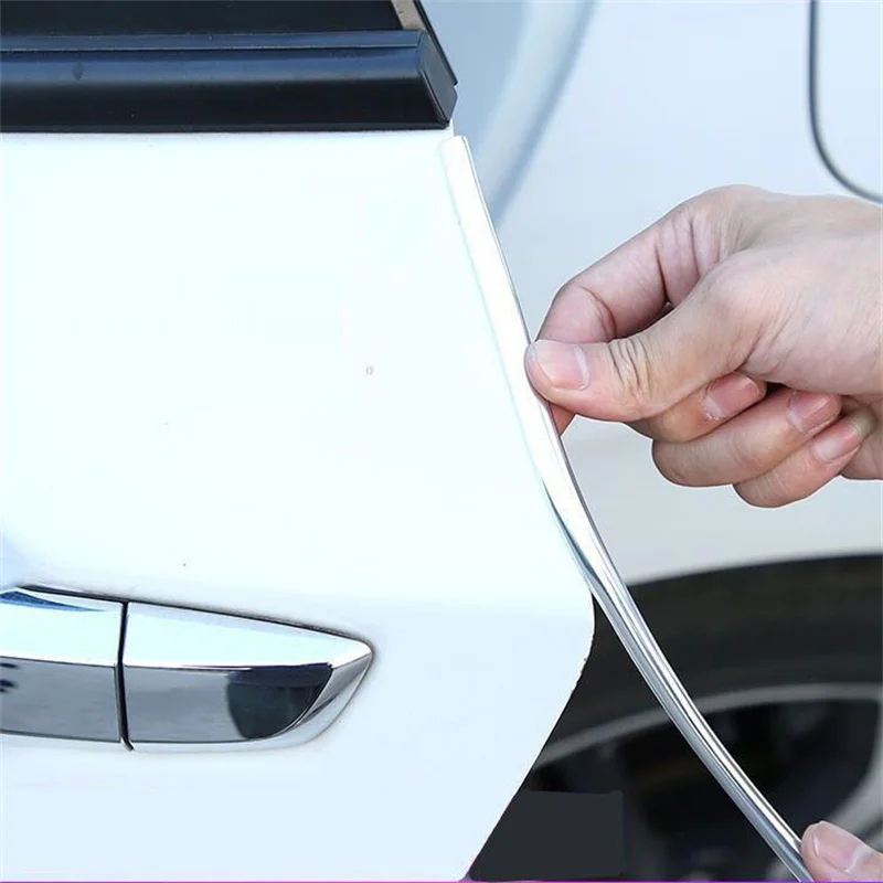 Car Door Edge Scratch Protector Strips Protection Side Doors Adhesive Scratch Protector Anti-Collision PVC Electroplating Strips