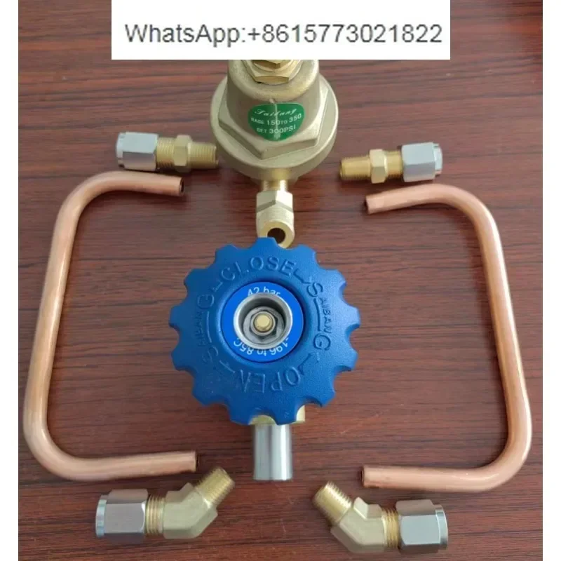 Low temperature Dewar bottle pressurization kit connector copper tube globe valve pressurization valve