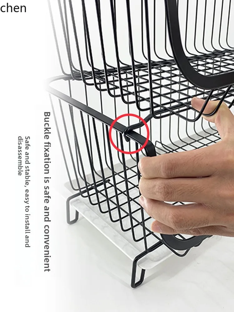 LXC Kitchen Countertop Vegetable Storage Rack Multi-layer Fruit and Vegetable Organizer Basket
