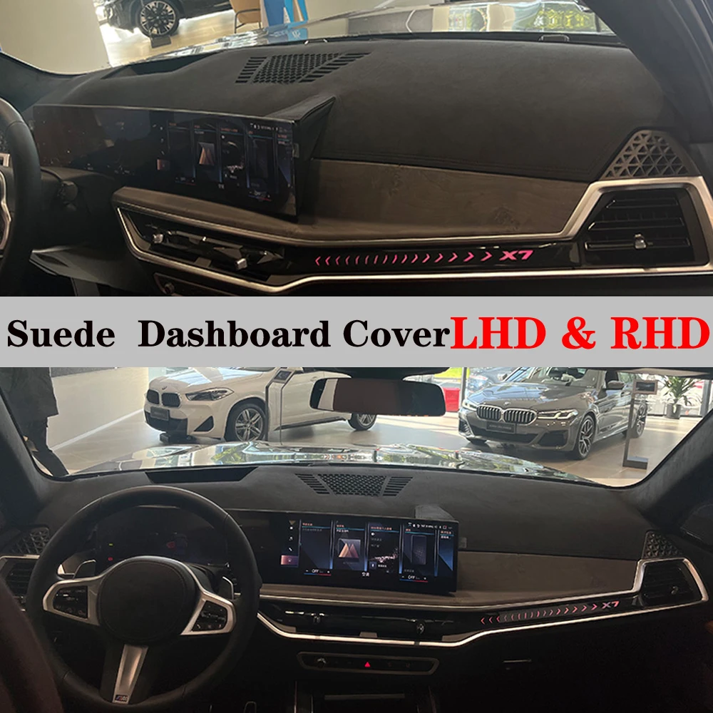 For BMW G07 X7 2023 2024 Car Accessories Suede Leather Dashboard Cover Instrument Panel Carpet Dash Mat Dashmat Protective Pad