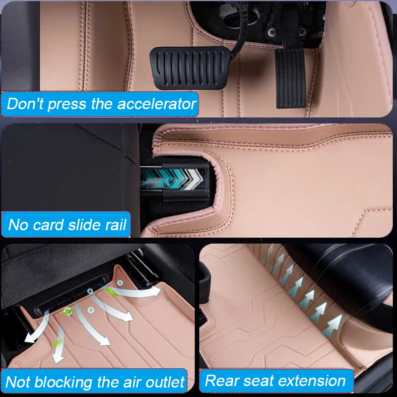Custom Nappa Leather Car Foot Protect Mat For BYD DOLPHIN MINI SEGULL SURF 2023-Present Luxury Waterproof Floor Pad Accessory