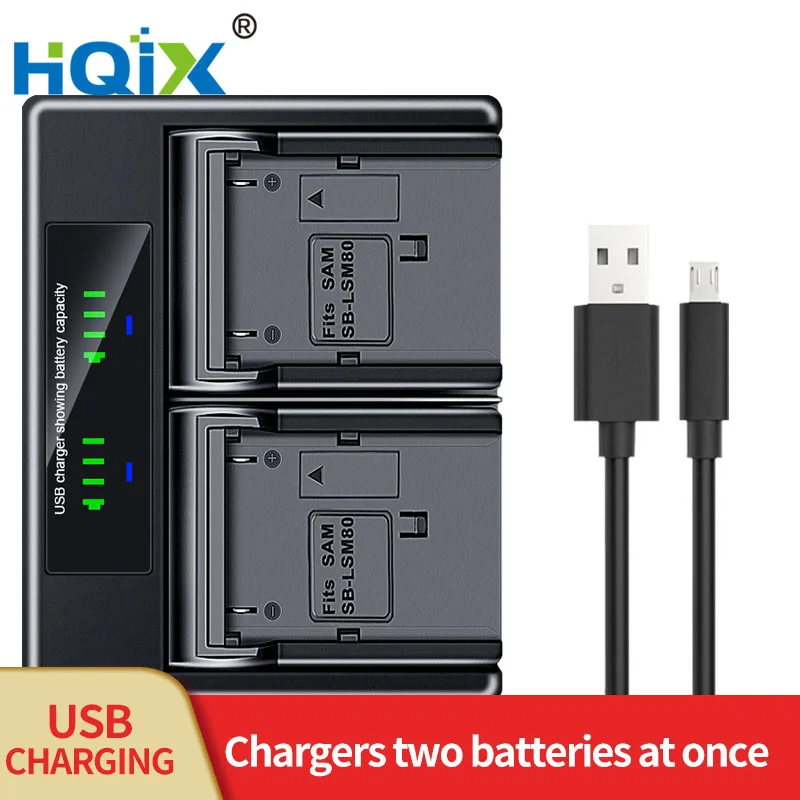 

HQIX for Samsung VP-D351 D352 D361 D362 D363 D364 D365 D451 D467 D963 D651 D655 DC163 DC165 Camera SB-LSM80 Dual Charger Battery