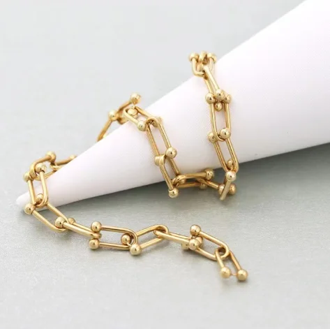 18k gold horseshoe chains bracelet gold horse shoe bracelets