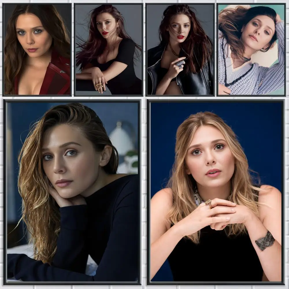 Actor E-Elizabeth Olsen Poster Home Living Bed Room Bar Hallway Sticky Wall Printing Waterproof Aesthetic Decor