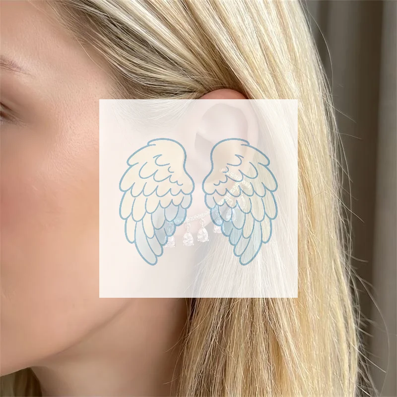 Crystal Water Drop Ear Cuff Earrings For Women Vintage Drop Rhinestone Ear Crawler Earring Non Piercing Earrings Boho Jewelry