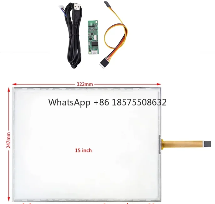 panel-tactil-digitalizador-de-vidrio-de-15-pulgadas-placa-controladora-usb-panel-de-vidrio-resistivo-industrial-de-5-cables-322-247mm