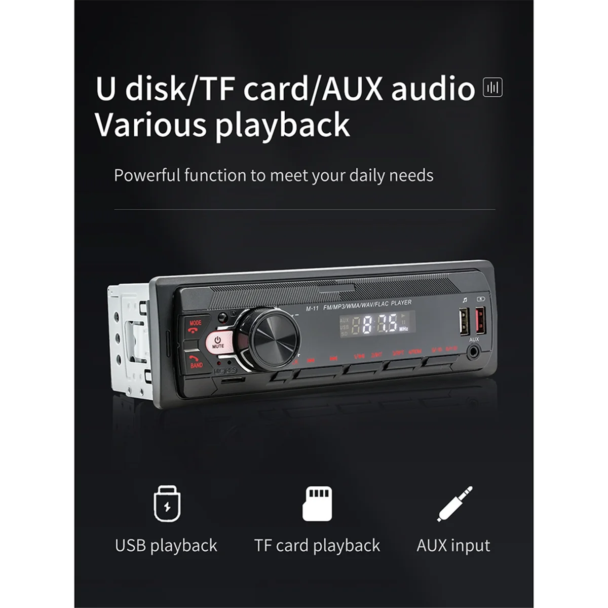 

[Склад] Универсальный мультимедийный плеер для автомобиля, 1 Din MP3-автомобильный радиоприемник, аудиостерео, Bluetooth, автомобильный, красочные кнопки, 1 Din