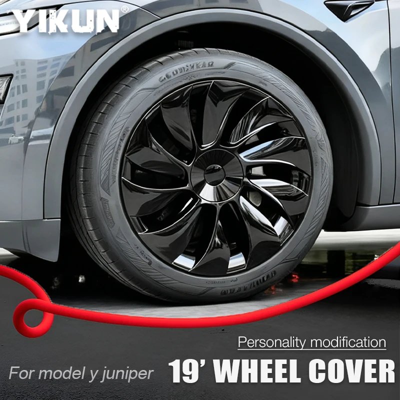 

4 шт. крышка-концентратор 19 дюймов, новинка для Tesla Model Y Juniper 2025, сменная крышка колеса, автомобильная полная крышка обода, аксессуары