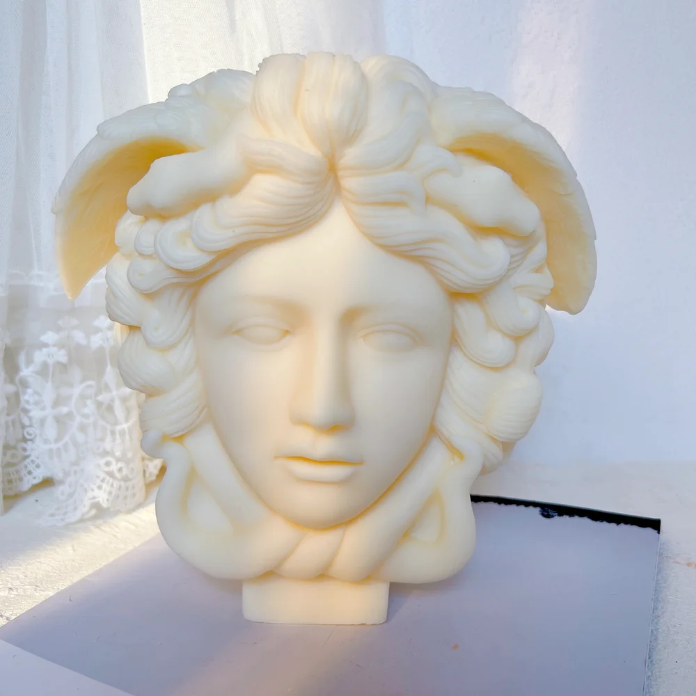 

Medusa Bust Candle Mold Greek Sculpture Body Face Snake Hair Figure Wax Candles Silicone Mould