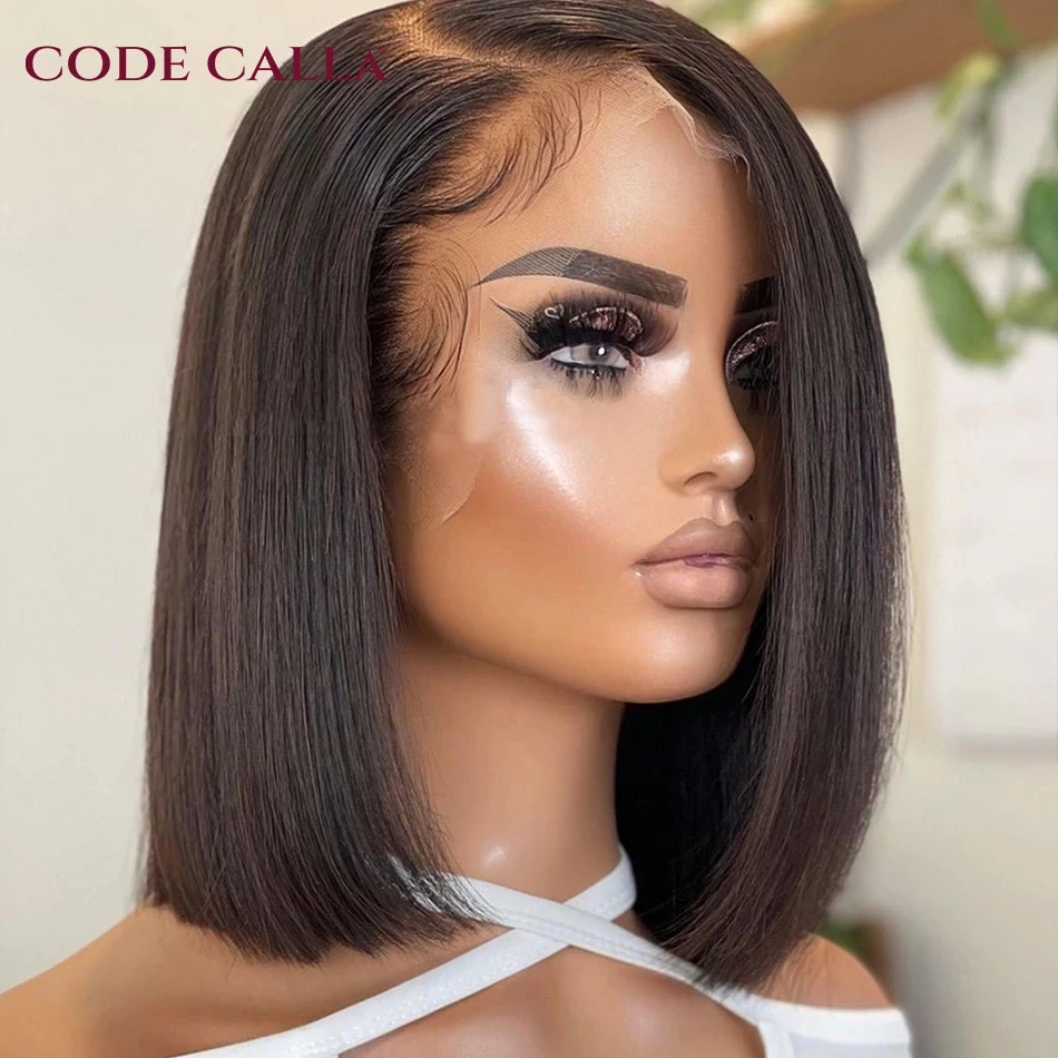 

Pre Plucked vietnamese Human Hair Wigs Side Part Bob Wig for Women Natural Color T Part Lace Remy Straight Human Hair Wigs