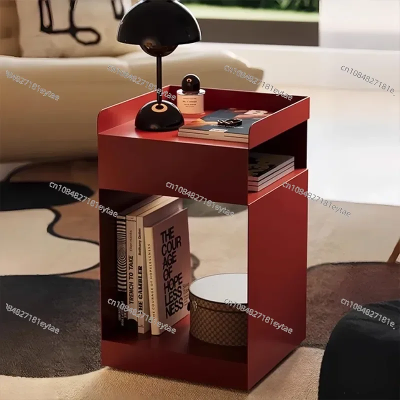 European Sofa Side Cabinet, Mobile Storage Coffee Table & Nightstand for Living Room