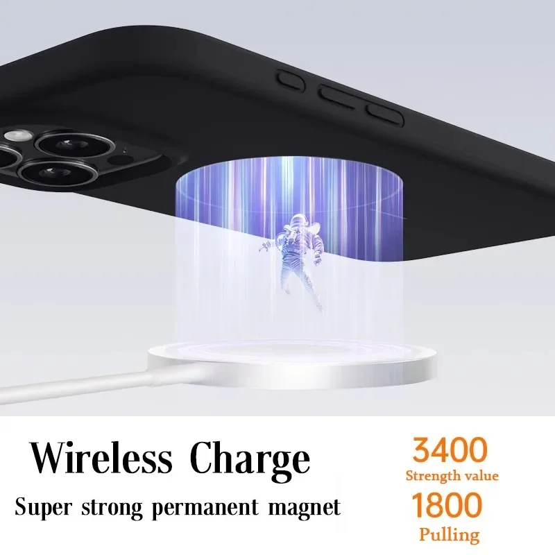 حافظة سائل من السيليكون الناعم المتدفق لهاتف آيفون 16 15 14 13 12 11 Pro Max Plus مغناطيسية لهاتف Magsafe غطاء ملون بني