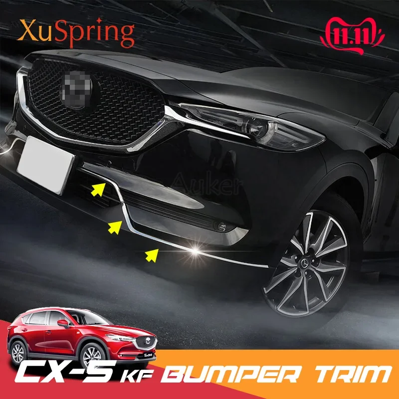 

NEW styling Car Front Bottom Bumper Molding Grill Trim Cover Stickers Garnish Strips For Mazda CX-5 CX5 2018 2019 2020 KF