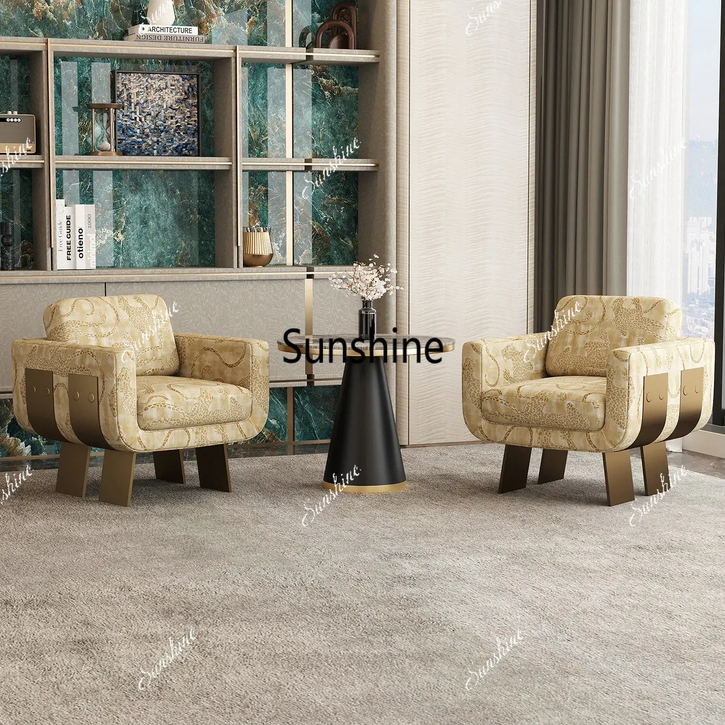 Retro Single Sofa Hotel B & B Club Negotiation Leisure ChairTJ