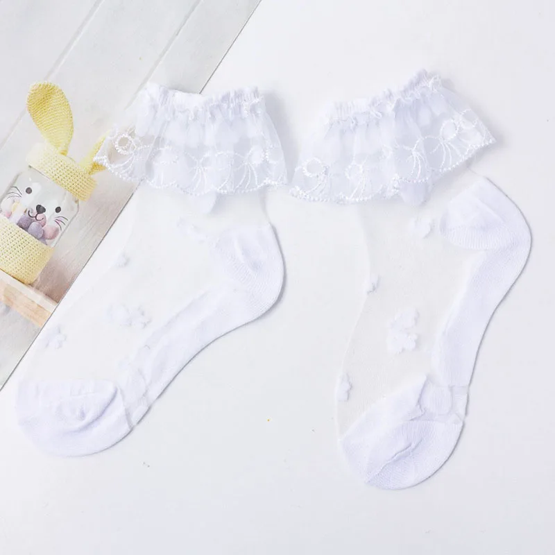 Chaussettes à volants en maille douce pour bébés filles, chaussettes à froufrous, robe de princesse, chaussettes d'été pour tout-petits