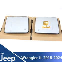 Replacement Car Left or Right Side Glass Mirror Rear View Mirror With Heated for Jeep Wrangler JL 2018 2019 2020 2021 2022 2023