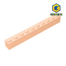 Gobricks GDS-537  Brick 1 x 10 without Bottom Tubes compatible with lego 6111 pieces of children's DIY