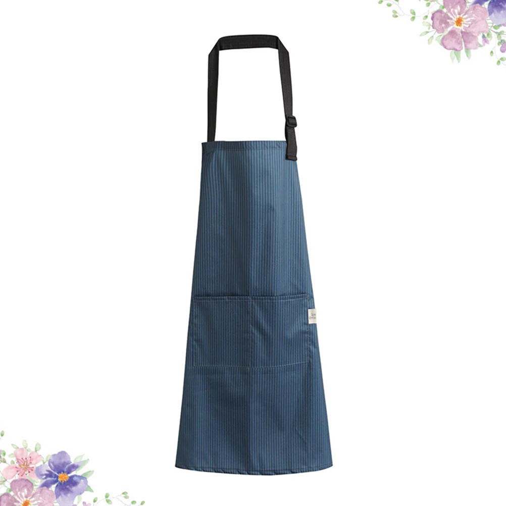 

1pc Waterproof Apron Simple Fashion Stripe Apron Kitchen Oilproof Adults Apron Cooking Apron for Women Men（Dark Blue）