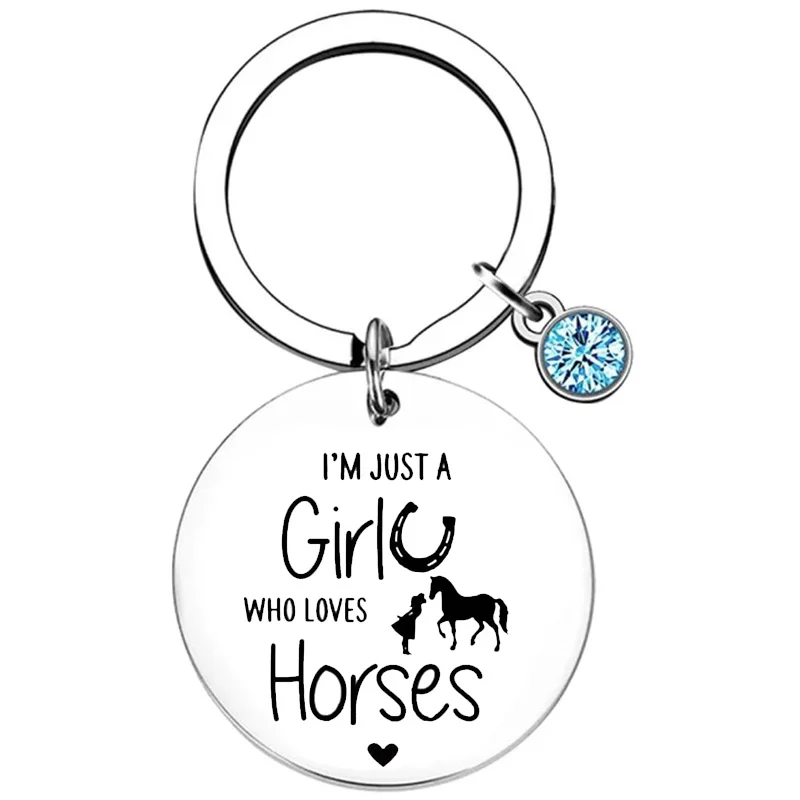 Running horse Key Chain Ring Just A Girl Who Loves Horses keychains pendant Horse Lover Gift