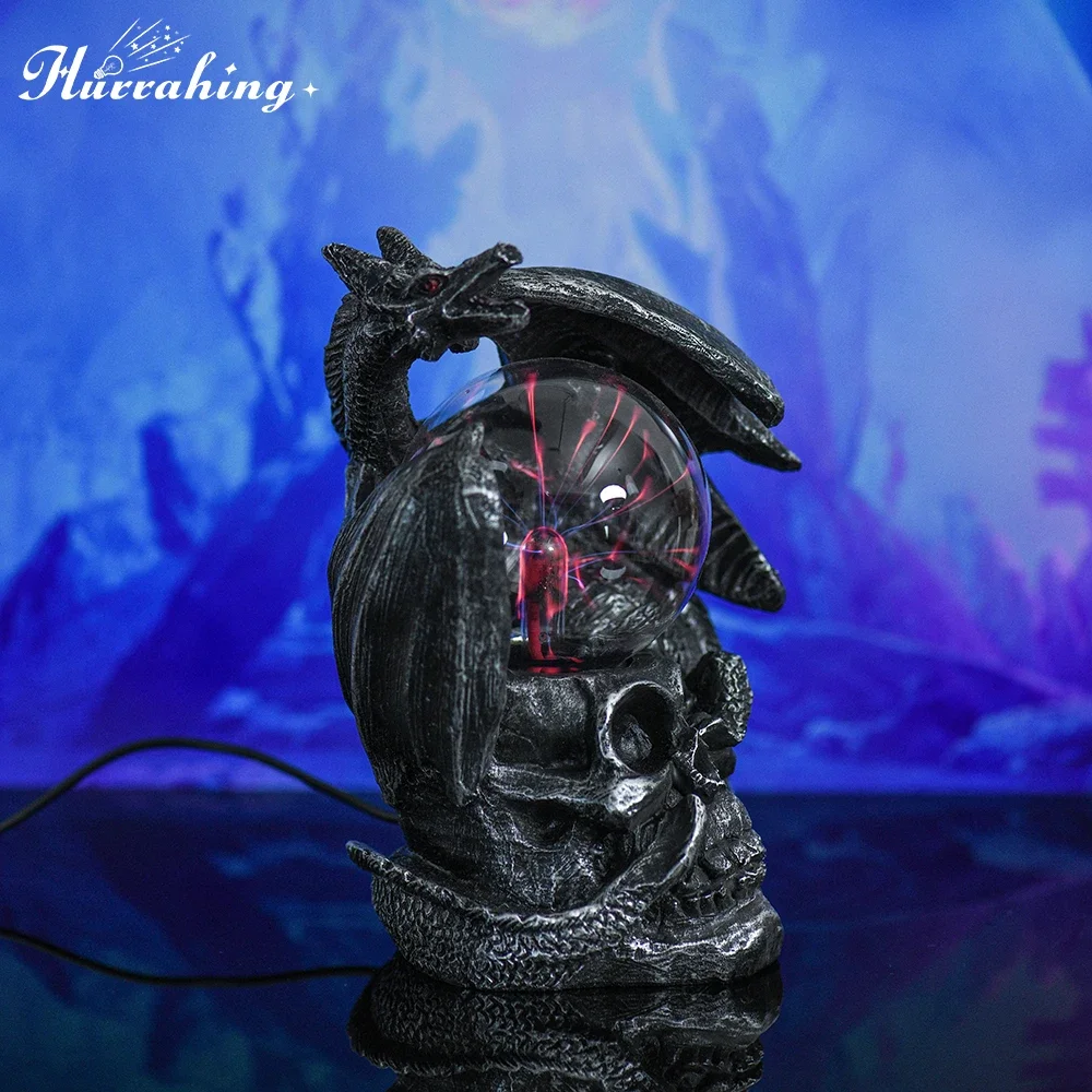 Hurrahing Wandering Dragon Plasma Lamp 4-Inch Atmosphere Night Light Desktop Decor Halloween Gift Special sale