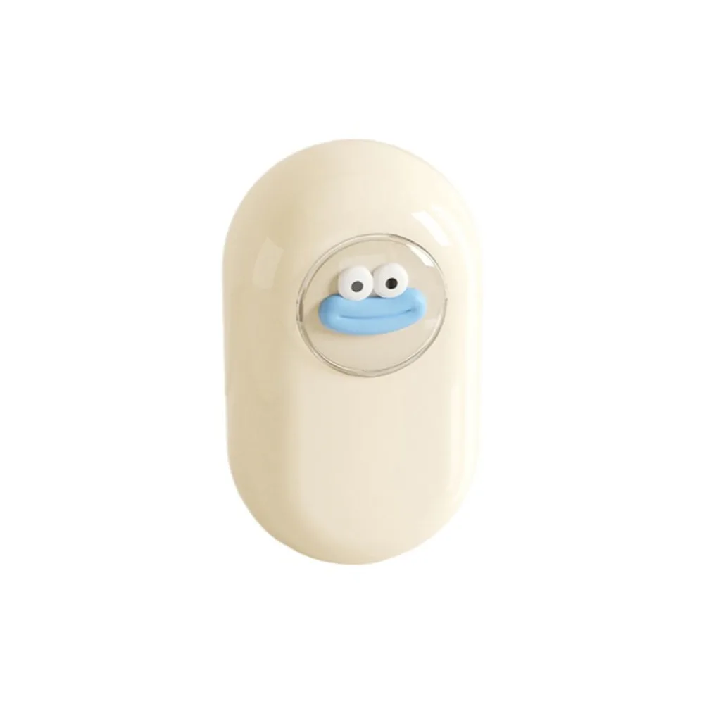 

Portable Cartoon Soap Box Plastic Oval Soap Dish with Laundry Brush Soap Storage Tray Home Use