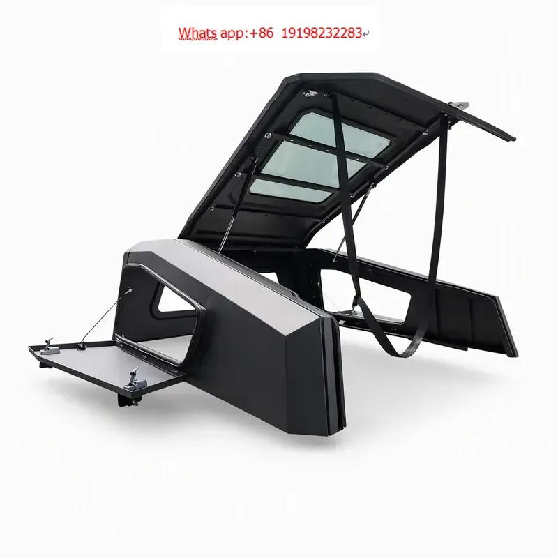 Aluminum Slanted Cover Pickup Truck Canopy Hardtop Bed Topper Roll-Up Waterproof Locking Features for F150 4x4 Utility Road