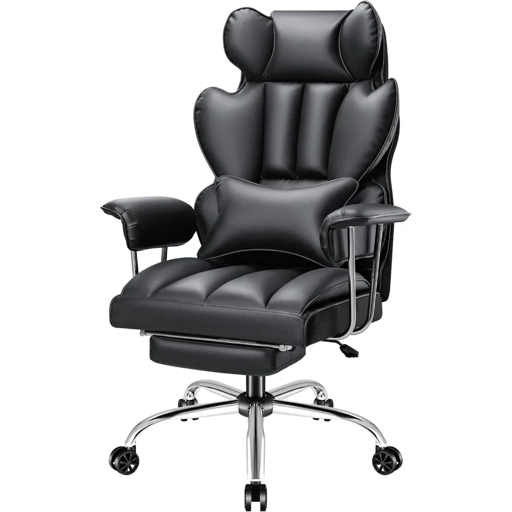 Office Chairs Big &Tall Office Chair, High Back Leather Chair with Footrest, Reclining Ergonomic Executive Suppo Office Chairs image 6