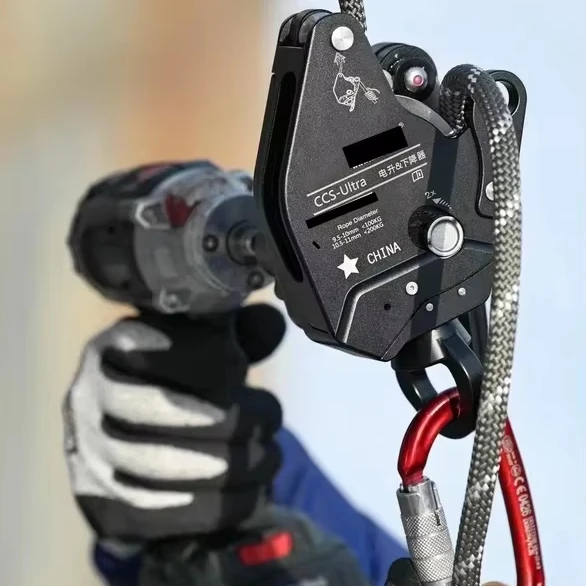 200KG Aluminum Alloy Industrial Electric Ascending Rope Climbing Machine Decelerator Rock Climbing Safety Elevator Ultra OEM