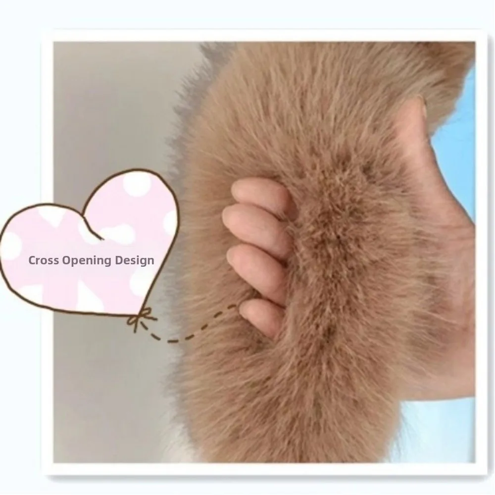 

Уличный мягкий шарф из искусственного меха, теплый зимний пушистый шарф для шеи, утепленный шарф из искусственного лисьего волоса с крестом для женщин и девочек