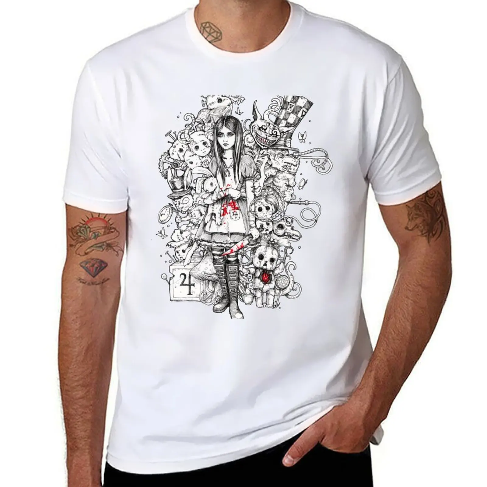 

wonderland shattered T-Shirt man t shirt cotton t shirt man luxury T-Shirt