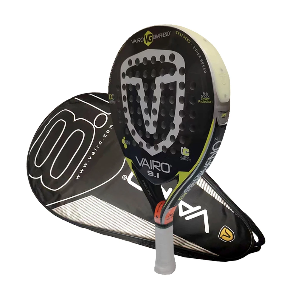 VAIRO Professional Padel Tennis Racket, Soft Face, Carbon Fiber, Lightweight, Fashionable EVA Sports Equipment, High Quality