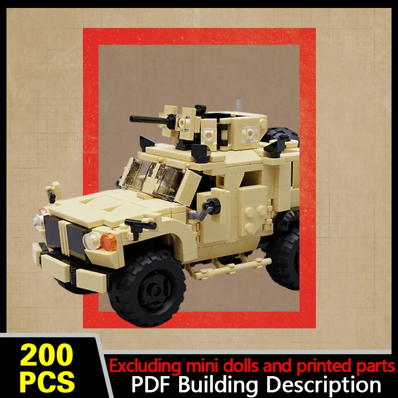 Mine-Resistant Ambush Protected Vehicle Model MOC Building Bricks War Equipment Modular Technology Gifts Holiday Assemble Toys