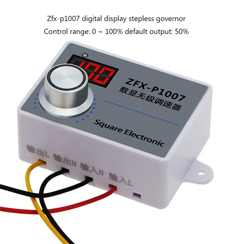 A84X-ZFX-P1007 Speed Regulator Adjustable 220V Fan PWM Switchs Speed Controller Conditioner Digital Display Motor Reducer