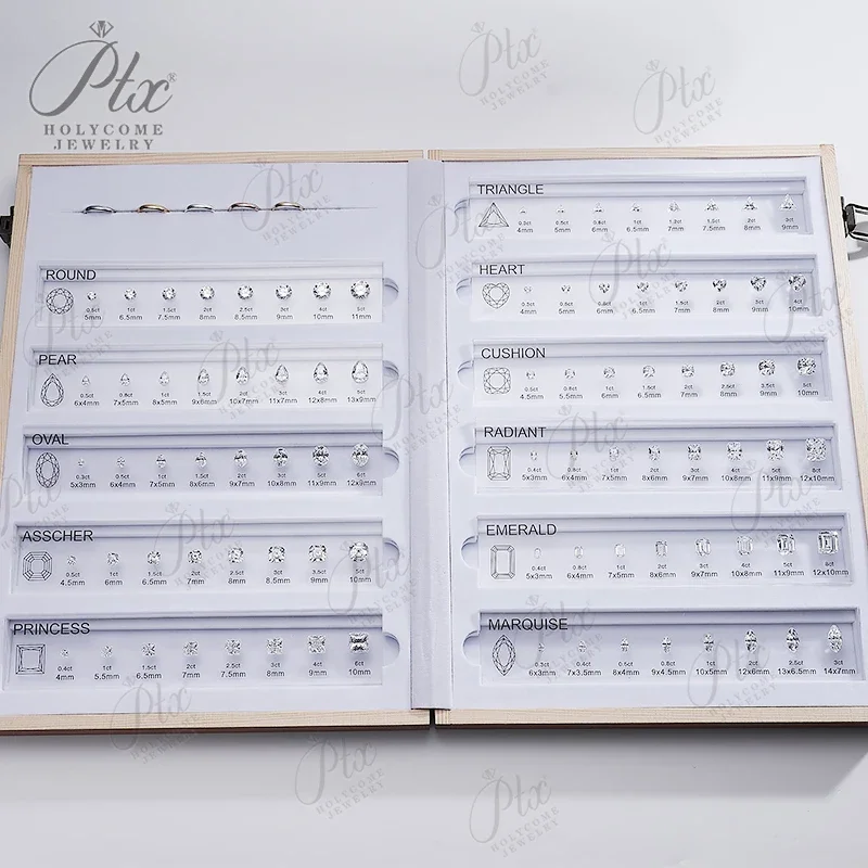 Custom Cubic Zirconia Size Chart Set | Professional Ring Sizer Tool & Gemstone Measurement Guide for Jewelry Making Supplies