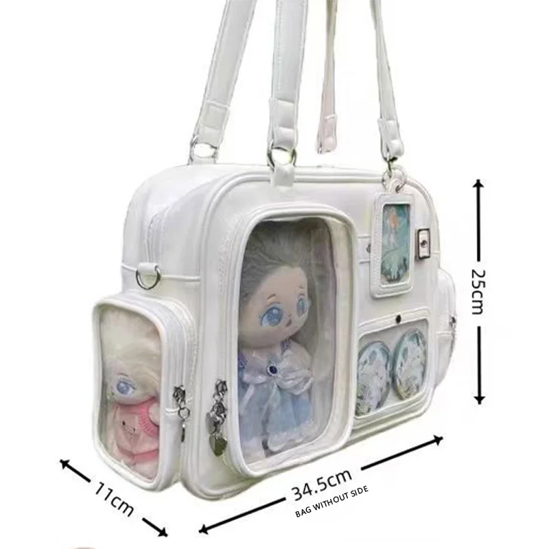 Japanse draagtas Mode Concert Schoudertas Studentenrugzak Transparante Messenger Bag met meerdere zakken Ritsopslag Pijnzak - afbeelding 2
