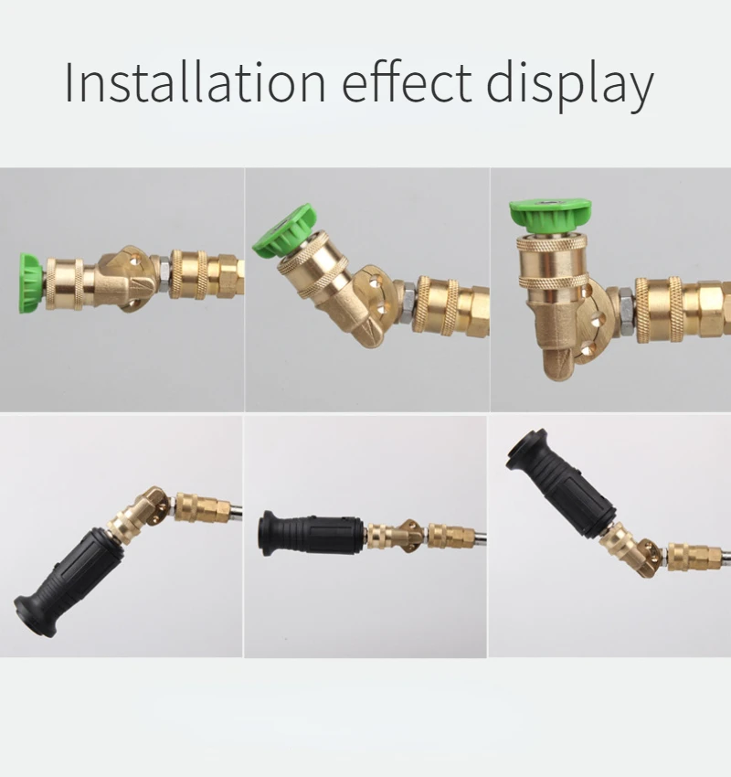 High Pressure Cleaning Nozzle Fittings 1/4 Brass 5 Speed or7 Speed 180° Rotary Adjustable Turning Joint with Seven Color Nozzle