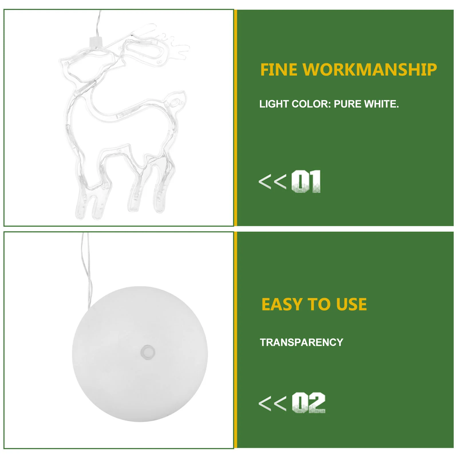 Elk Style Led Window Lights Operated Hanging Decor For Indoor Christmas Party Home Wedding Decoration Pure White