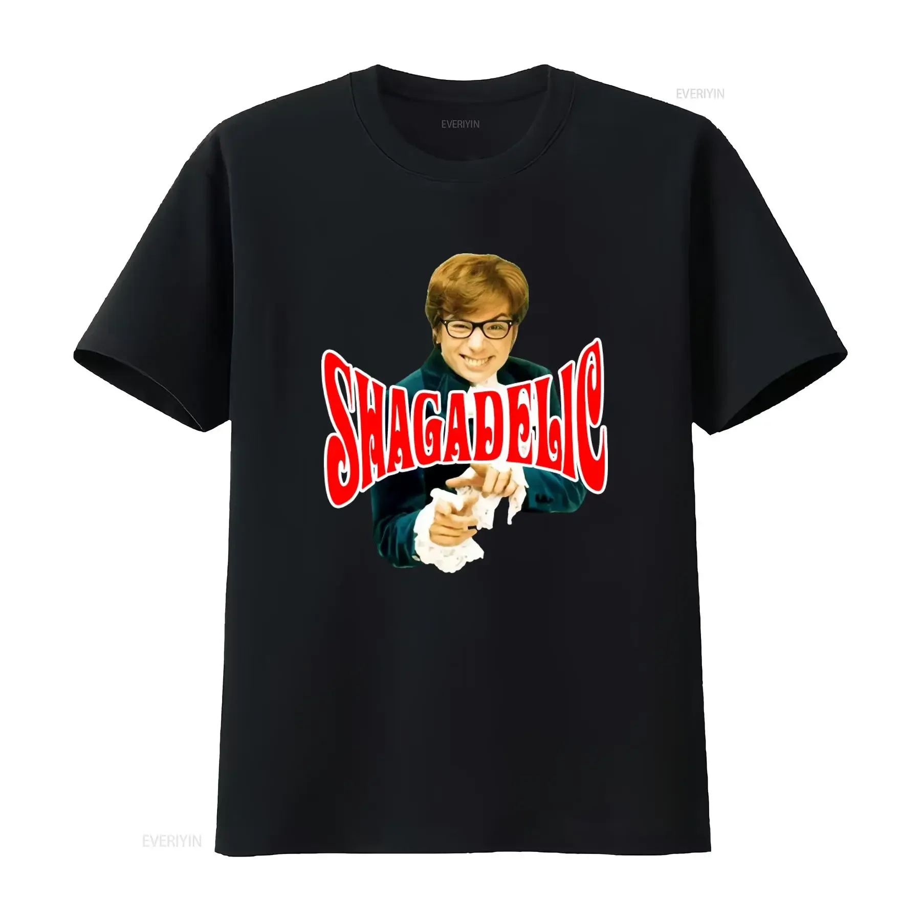 T-shirt vintage Austin Powers Shagadelic 1998, taille L W22 5 x L28, design rétro de film comique, graphique vintage lavé unisexe